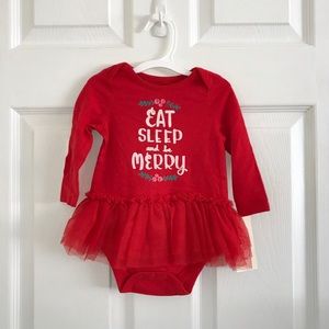 Cat & Jack ‘Eat Sleep & Be Merry’ Tutu Bodysuit